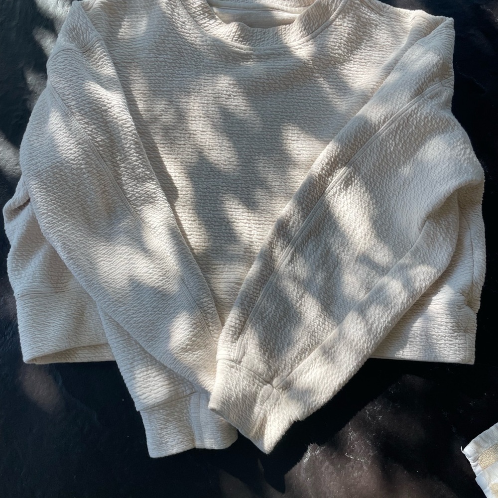 Lululemon Athletica Cream Textured Pullover